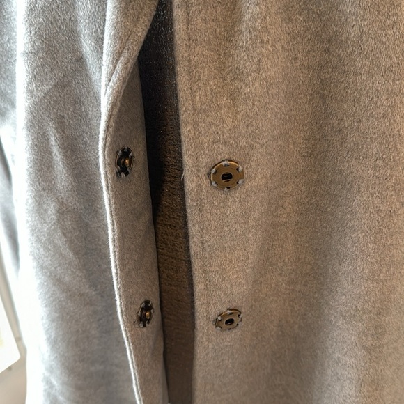 Joloun Gray Wool Blend Hooded Cape With Pockets One Size Fits Most - Picture 9 of 14